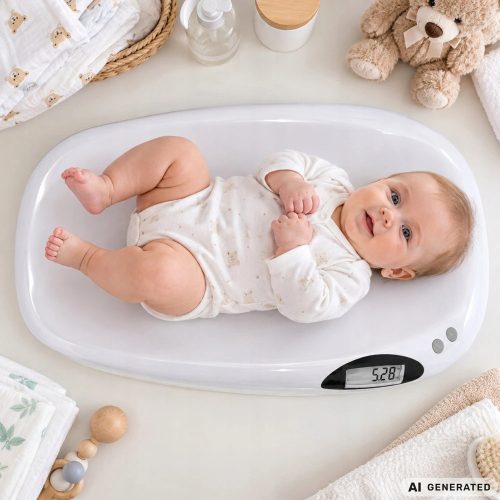 Elektronikus digitális babamérleg és csecsemőmérleg TARA funkcióval – max. 20 kg 