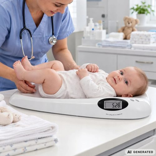 Elektronikus digitális babamérleg és csecsemőmérleg TARA funkcióval – max. 20 kg 