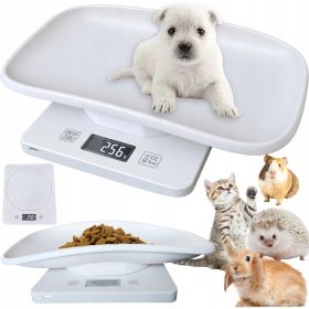   Lcd-képernyős elektronikus mérleg kisállatoknak: macskák, kutyák, nyulak – 10 kg/ 1 g-os pontossággal