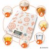 Elektronikus érintőképernyős konyhai mérleg, 5 kg/1g, tára funkcióval, lcd kijelzővel