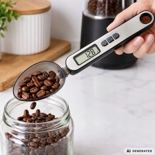 Elektronikus, lcd-képernyős, digitális, konyhai kanál mérleg precíz, 300 g/0,1 g